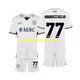 Maillot de Foot SSC Naples Khvicha Kvaratskhelia 77 Enfant Exterieur 2024/25
